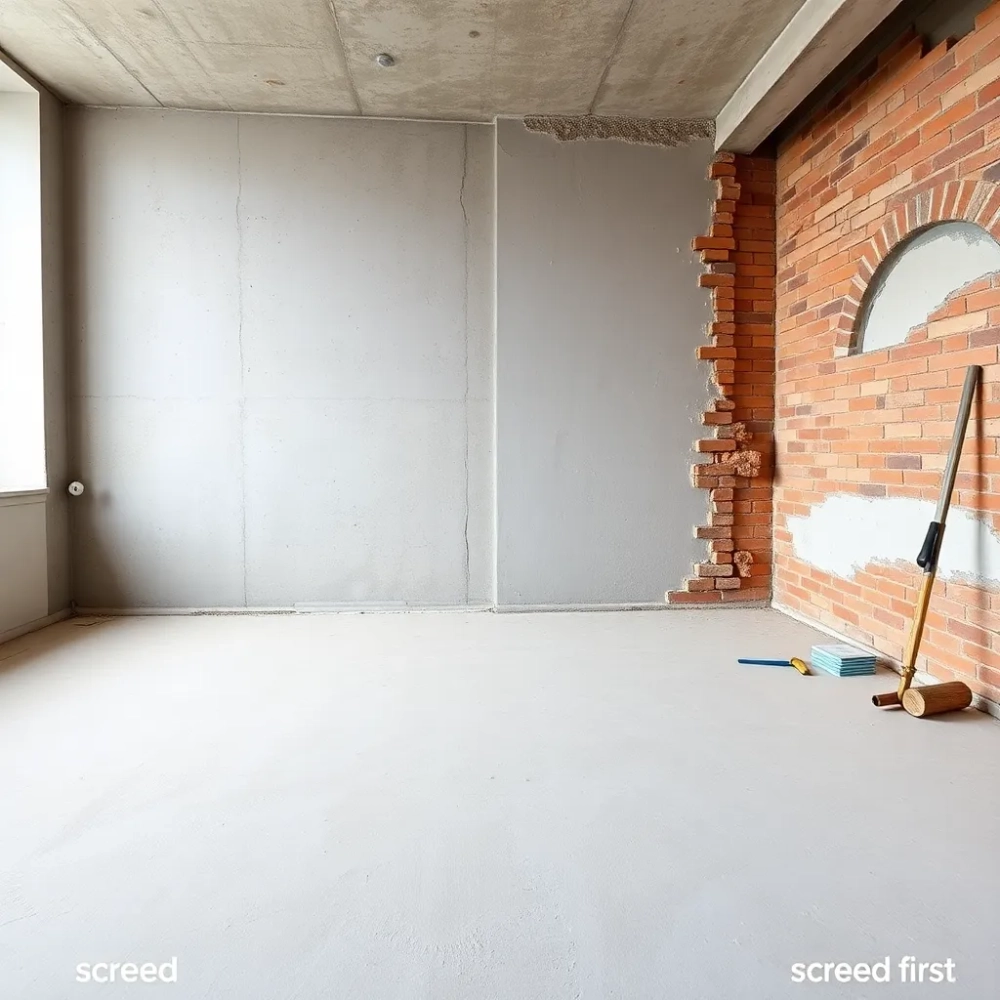 Co najpierw tynki czy wylewka