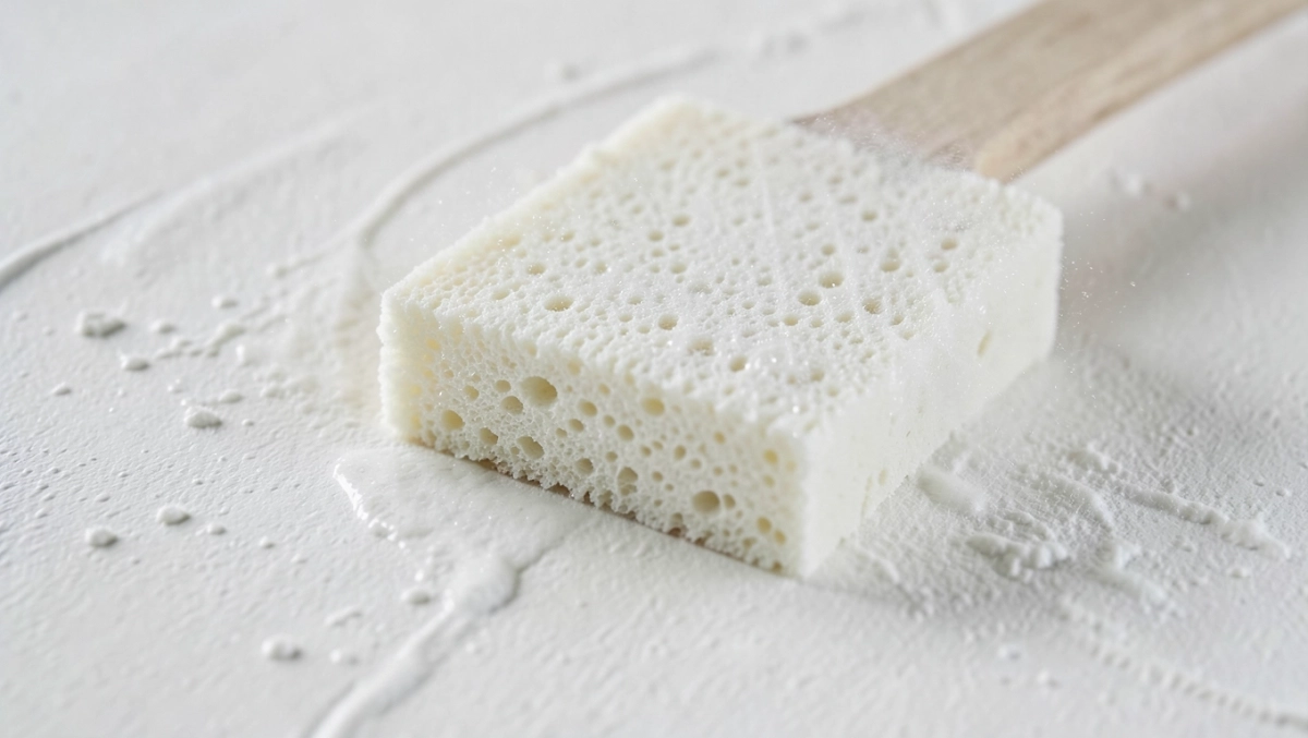 gąbkowanie powierzchni tynku gipsowego polegające na zroszeniu tynku rozproszonym strumieniem wody i zacieraniu pacą gąbkową wykonuje się w celu