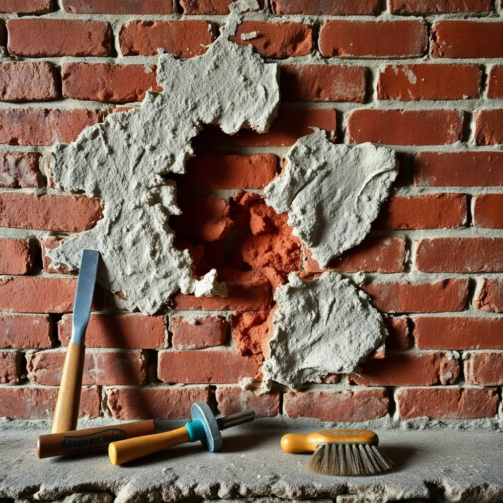 Jak usunąć stary tynk z cegły