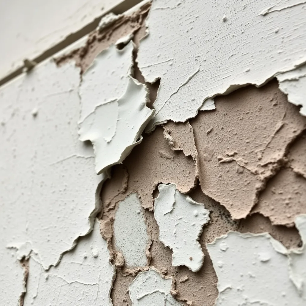 Odpadający tynk z elewacji