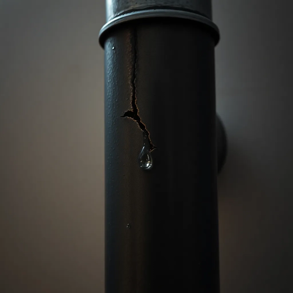 Pęknięta rura centralnego ogrzewania