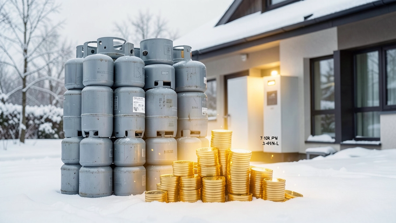 Roczne koszty ogrzewania gazem LPG 150 m²