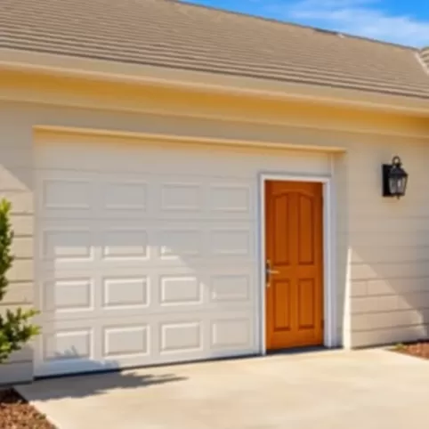 Brama garażowa ocieplana z drzwiami