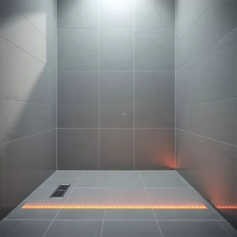 Ogrzewanie podłogowe pod prysznicem z brodzikiem