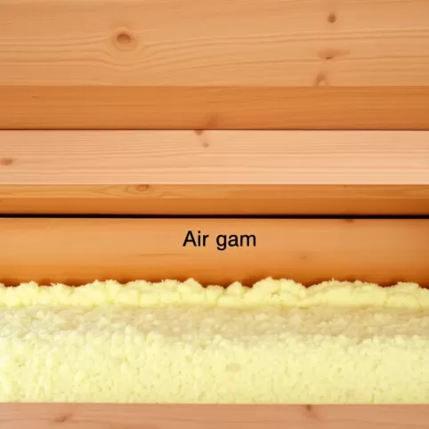 Szczelina między wełną a deskowaniem