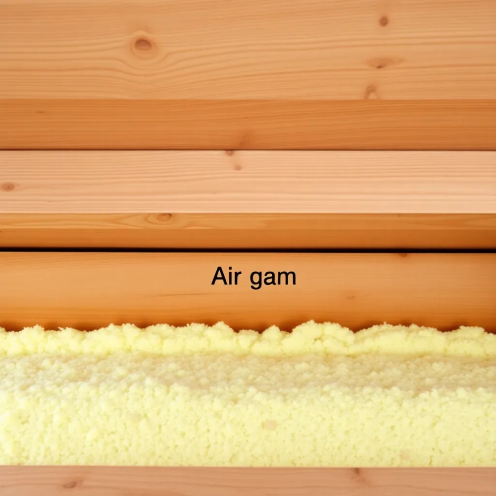 Szczelina między wełną a deskowaniem