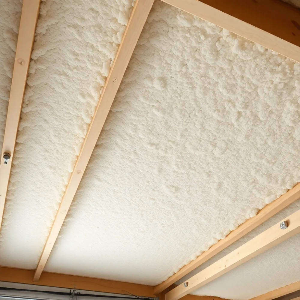Wełna na sufit w garażu